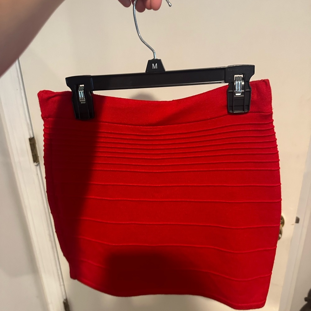 Red body con mini skirt